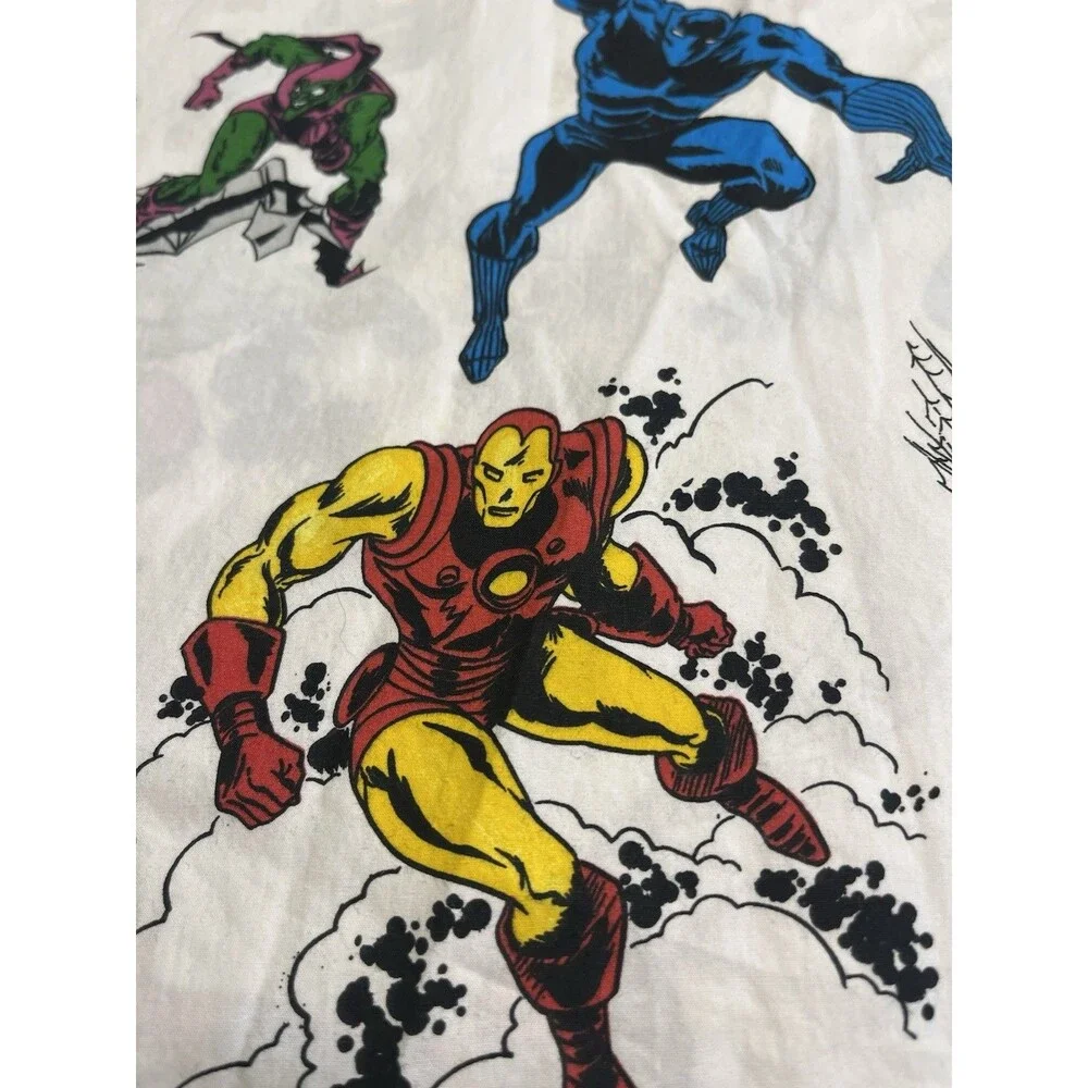 Pottery Barn Kids Marvel Avengers Flat Sheet Only 100% Cotton Queen Size